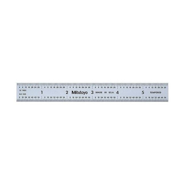 Mitutoyo Steel Rule,6" Size,3R Graduation,3/4" W 182-104