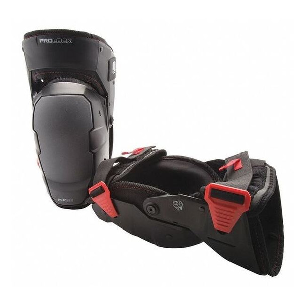 Impact-Absorbing Gel Knee Pads, With Thigh Stabilization, Adjustable, Black