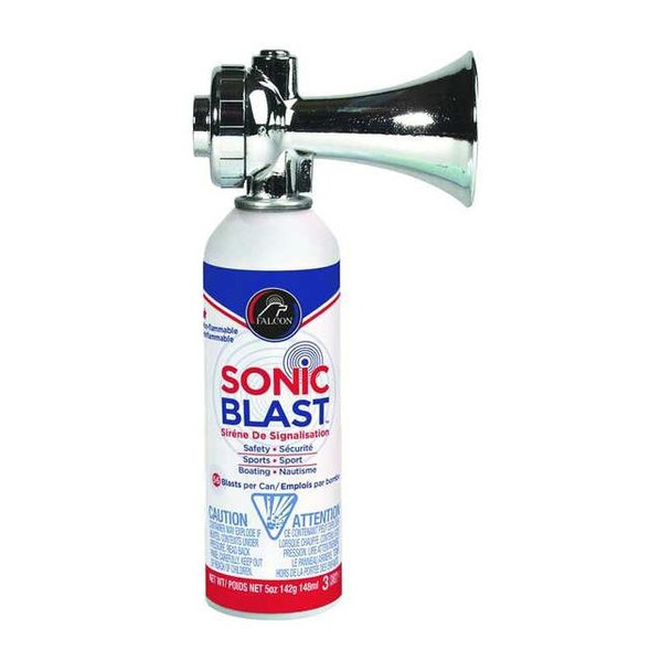 Personal Safety Horn, 120 dB, Metal, Chrome, 39 ft Coverage