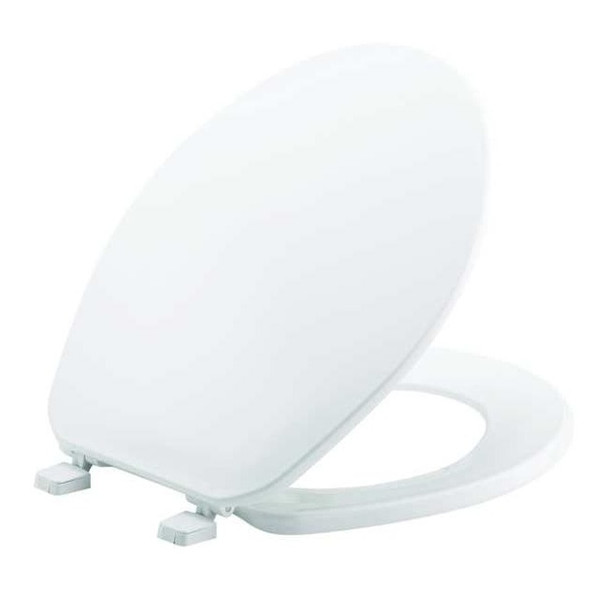 Bemis Toilet Seat With Cover, Plastic, Round, White GR70 000