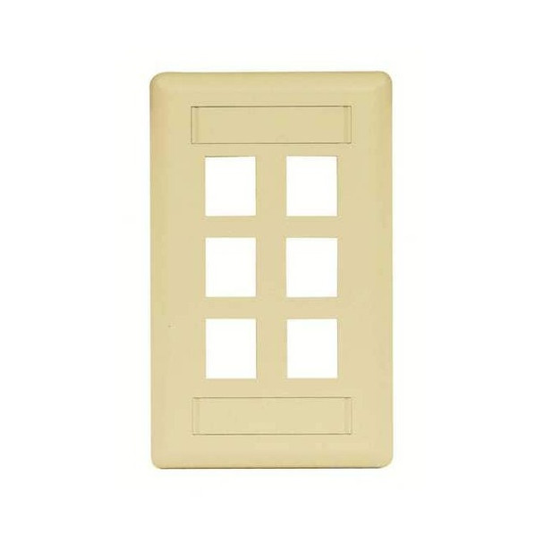Hubbell Premise Wiring Wall Plate,6 Port IFP16EI
