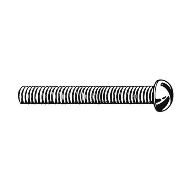 #8-32 x 1-1/2 in Slotted Round Machine Screw, Plain Brass, 50 PK
