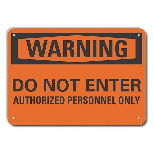 Danger Sign, 10 in Height, 14 in Width, Aluminum, Horizontal Rectangle, English