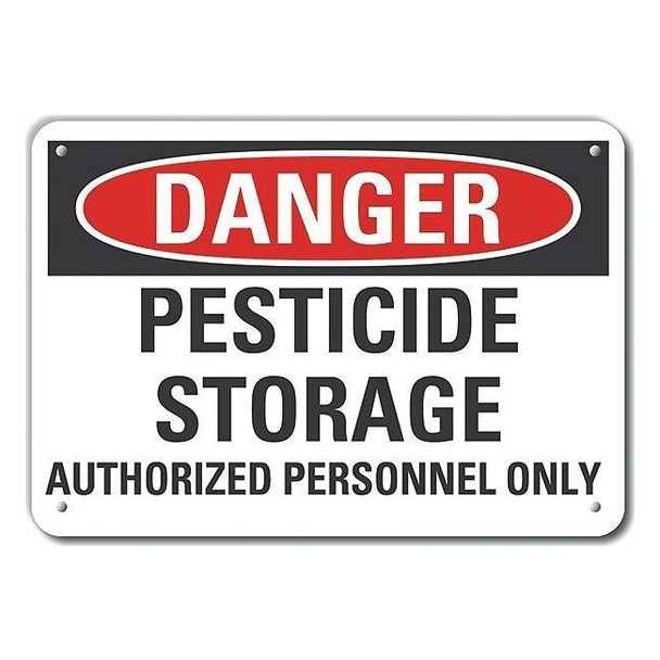 Danger Sign, 10 in H, 14 in W, Horizontal Rectangle, English, LCU4-0607-NA_14X10