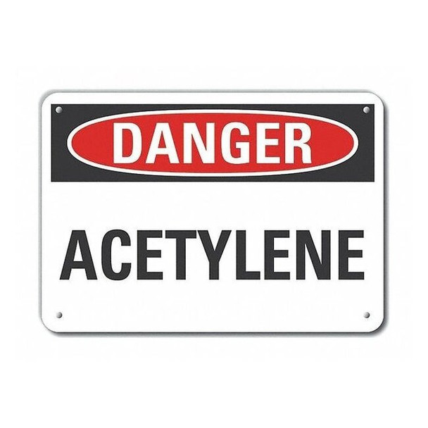 Lyle Alum Danger Acetylene,10"x7", LCU4-0324-NA_10X7 LCU4-0324-NA_10X7