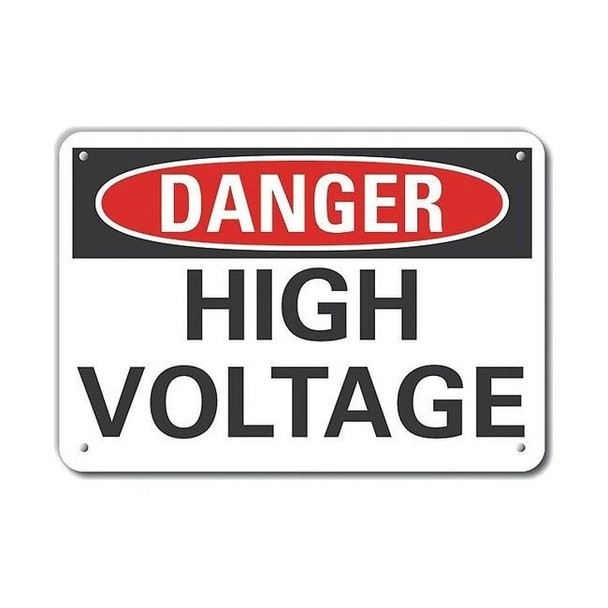 Refl Alum Danger High Voltage,14"x10", LCU4-0347-RA_14X10