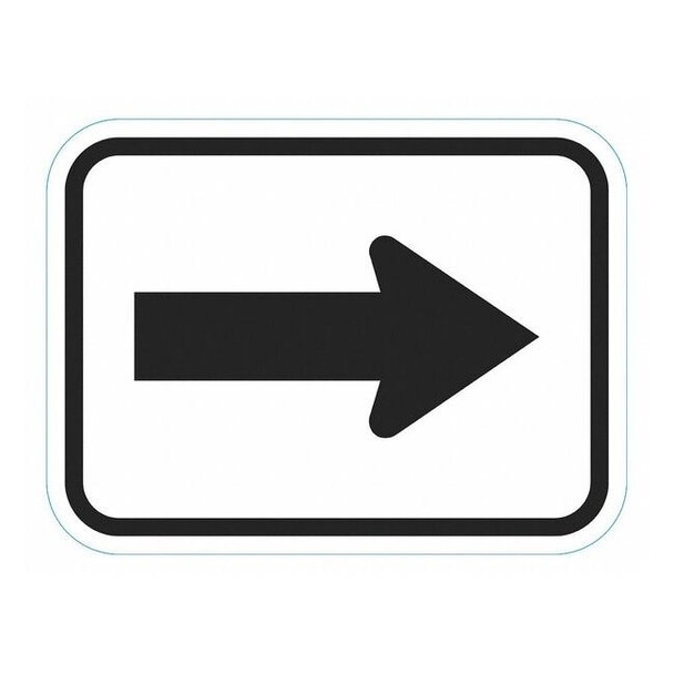 ARROW Traffic Sign, 12 in W, 9 in H, No Text, Aluminum, White