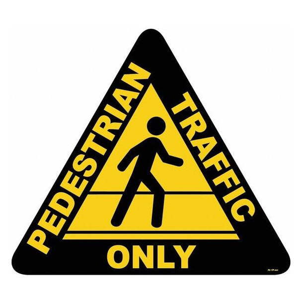 Anti-Slip Floor Sign, 15 in H, 15 in W, Vinyl, Triangle, English, FS-15T-402