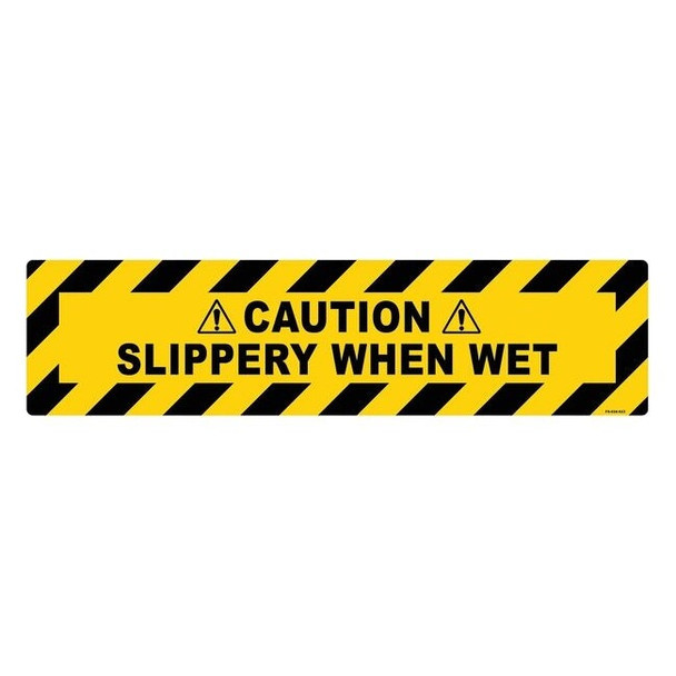 Floor Sign, 6 in H, 24 in W, Vinyl, Horizontal Rectangle, English, FS-624-623