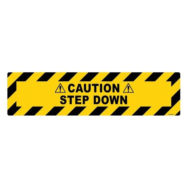 Floor Sign, 6 in H, 24 in W, Vinyl, Horizontal Rectangle, English, FS-624-621