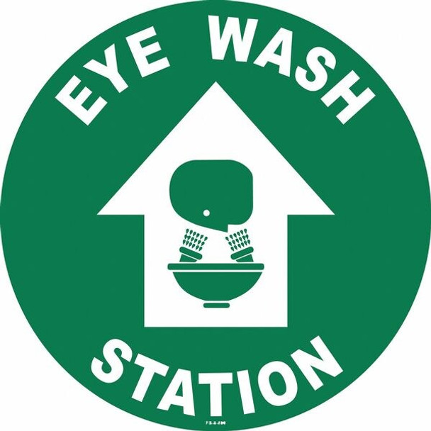 Floor Sign, 8 in H, 8 in W, Vinyl, Circle, English, FS-8-809,PK2