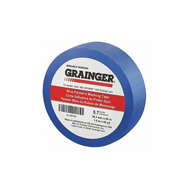Painter's Tape, Blue, 1 1/2 in W, 60 yd L, 5.7 mil Thick, CP 27