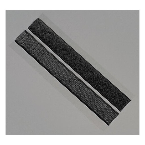 Reclosable Fastener Shapes, Rubber Adhesive, 12 in, 1 in W, Black, 25 PK