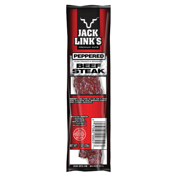 Jack Link's 1 Oz. Peppered Jerky Beef Steak 00323 Pack of 12