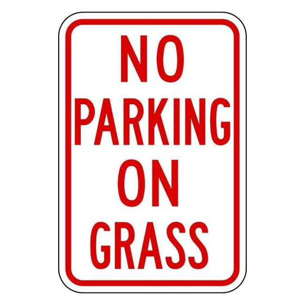 Lyle No Parking Sign, 12" W, 18" H, English, Aluminum, White NP-027-12HA