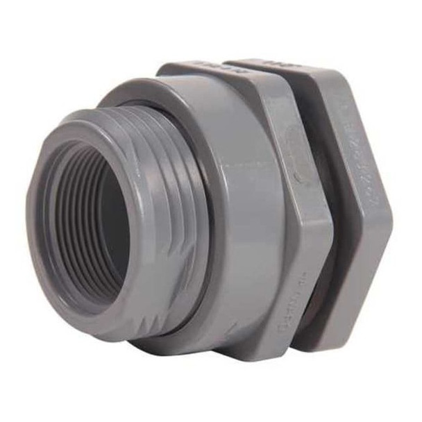 Hayward Flow Control Bulkhead Fitting, 1/2", CPVC/EPDM, Socket x FPT BFAS2005CES