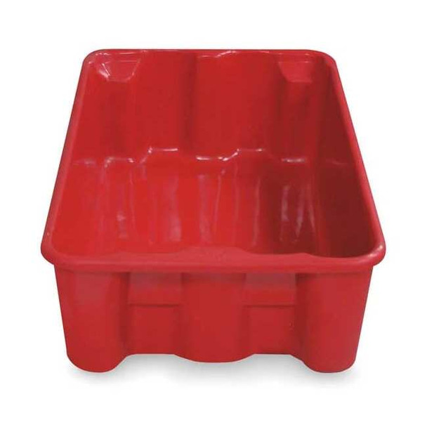 Stack & Nest Storage Container, 5.6 gal, 19-3/4 in L x 12-1/2 in W x 6 in H, Red
