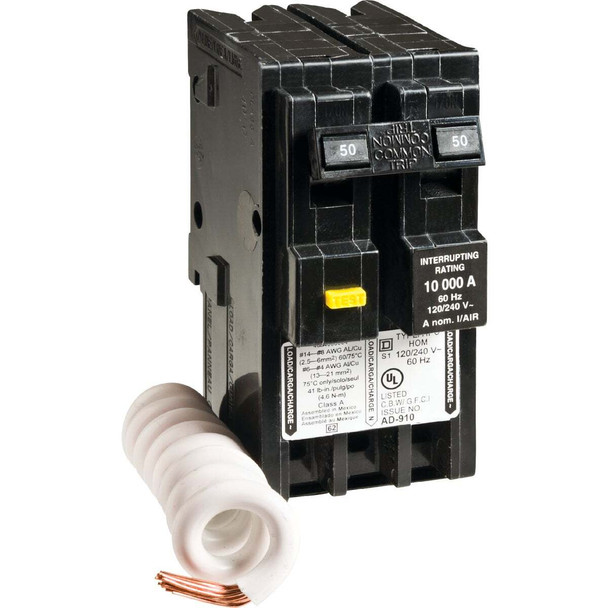 Square D Homeline 50A Double-Pole GFCI breaker HOM250GFICP
