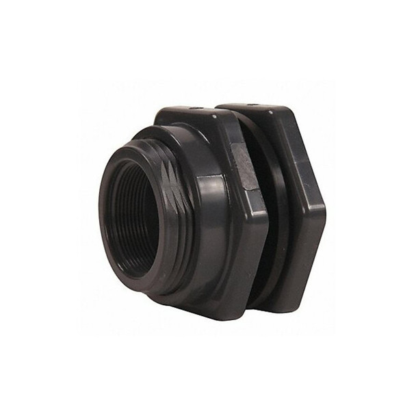 Hayward Flow Control Bulkhead Tank Fitting,EPDM,3"L,PVC BFAS1012CES