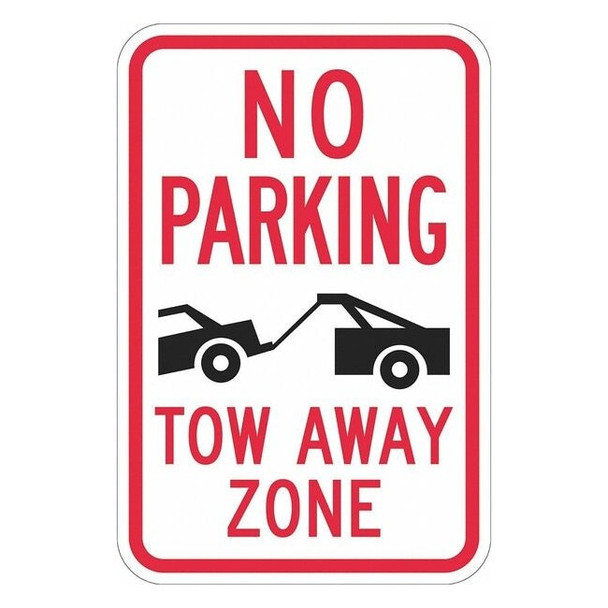 Lyle Tow Zone No Parking Sign,18" x 12, T1-1052-DG_12x18 T1-1052-DG_12x18