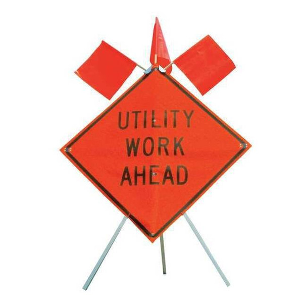 Eastern Metal Signs and Safety Sign Stand,Steel,15 in Maximum Mast H 669-E-353