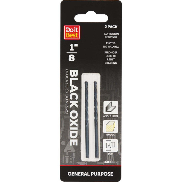 Do it Best 1/8 In. Black Oxide Drill Bit (2-Pack) QJDIB-DB-021