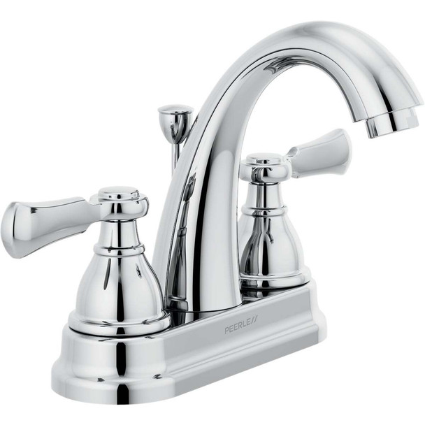 Peerless Elmhurst Chrome 2-Handle Lever 4 In. Centerset  Spout Bathroom Faucet