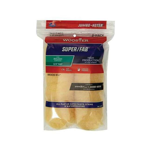 Wooster 6-1/2" Mini Paint Roller Cover, 3/4" Nap, Knit Fabric RR309-6-1/2