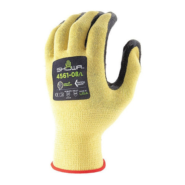Showa PR,Glove,A4,Black/Yellow,2XL Size 4561XXL-10 Showa PR,Glove,A4,Black/Yellow,2XL Size 4561XXL-10