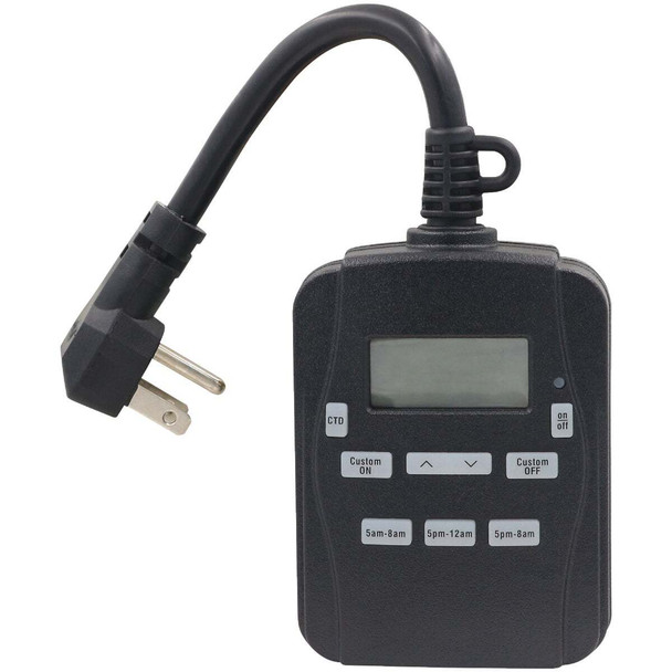 Prime EZ-Set 15A 125V 1875W Black Digital Outdoor Timer TNODP23