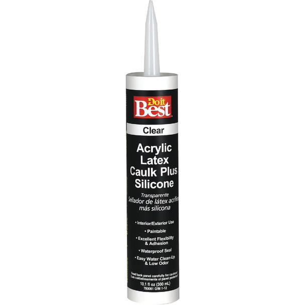 Do it Best 10.1 Oz. Clear Siliconized Acrylic Latex Caulk 7079877014 Pack of 12