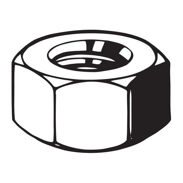 Heavy Hex Nut, 7/8"-9, Steel, Grade C, Black Oxide, 55/64 in Ht, 5 PK