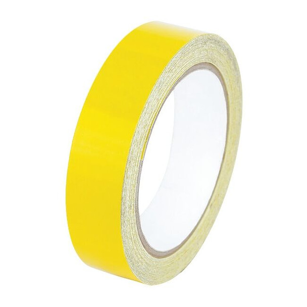 Reflective Safety Tape Vinyl Yellow, 1" W x 10 yd. L, 5.5 mil Thick