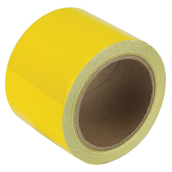 Reflective Safety Tape Vinyl Yellow, 3" W x 10 yd. L, 5.5 mil Thick