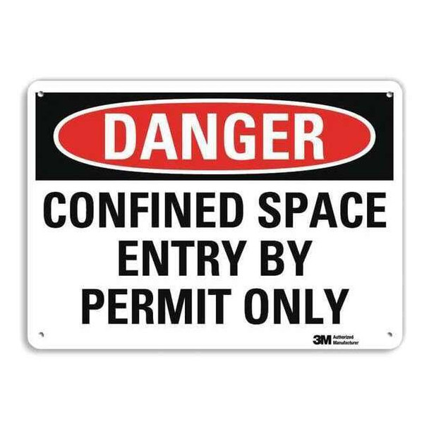 Lyle Danger Sign,4 Hole Mount,10in W x 7in H, U3-1205-RA_10X7 U3-1205-RA_10X7