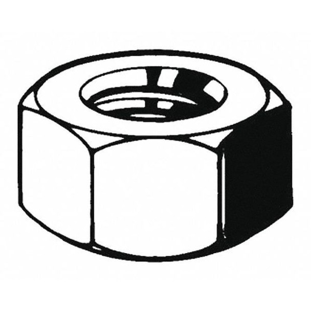 Hex Nut, M10-1.50, Steel, Class 10, Zinc Plated, 8 mm Ht, 100 PK