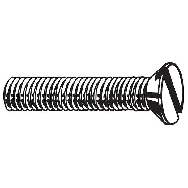 #10-24 x 3/8 in Slotted Flat Machine Screw, Plain Brass, 50 PK
