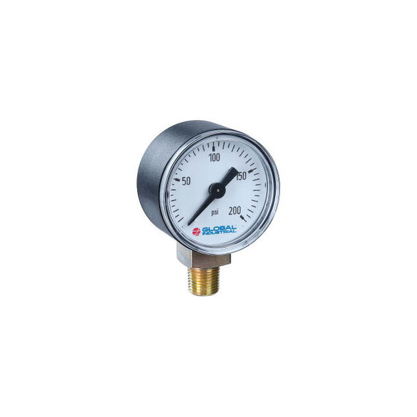 Global Industrial 2-1/2"" Pressure Gauge 30 INHG/30 PSI 1/4"" NPT LM Plastic