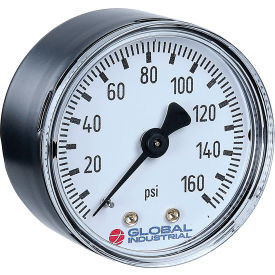 Global Industrial 2"" Pressure Gauge 160 PSI 1/8"" NPT CBM Steel
