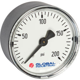 Global Industrial 1-1/2"" Pressure Gauge 100 PSI/KPA/CM2 1/8"" NPT CBM Plastic