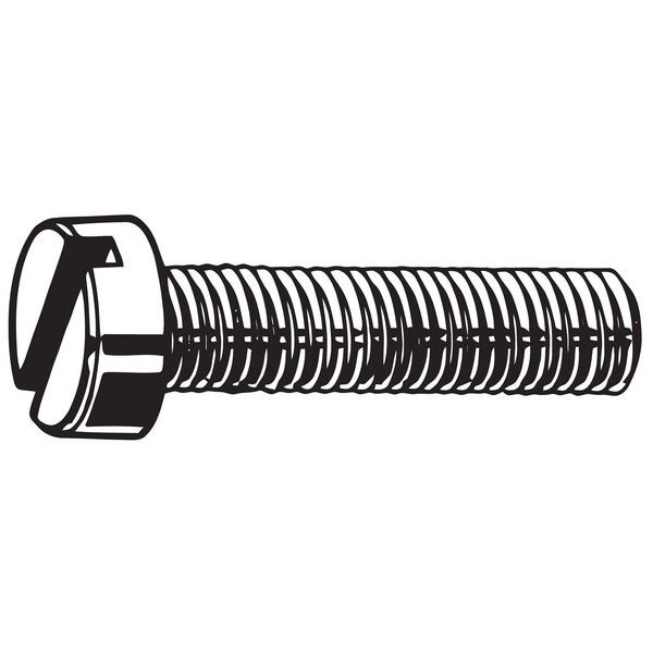 M3-0.50 x 5 mm Slotted Cheese Machine Screw, Plain 18-8 Stainless Steel, 100 PK