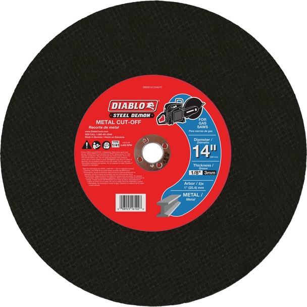 Diablo Steel Demon 14 In. x 1 In. Metal High Speed Cut Off Disc DBDS14125A01F