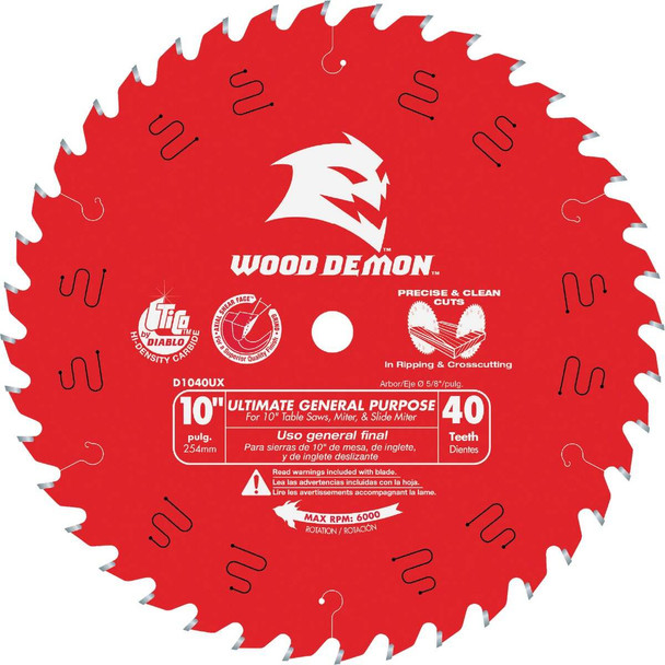 Diablo Wood Demon 10 In. 40-Tooth Ultimate General Purpose Circular Saw Blade