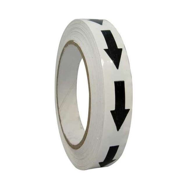 Arrow Marking Tape Vinyl White/Black, 3/4" W x 120 ft. L, 6 mil Thick