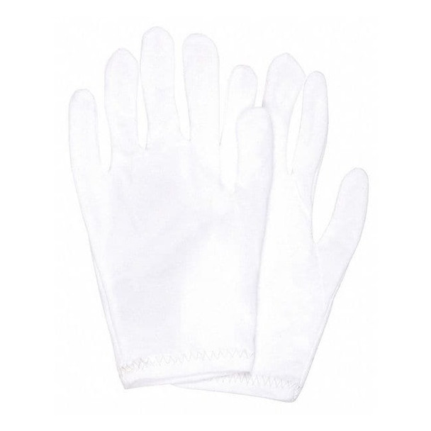 Reversible Inspection Gloves, Nylon, 8.5 in Length, Medium, White, Size S ,12 PK