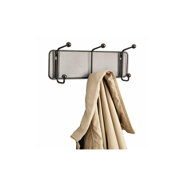 Safco® Onyx Mesh Wall Racks, 3 Hook, 14.75w x 3d x 5.5h, Black 6402BL