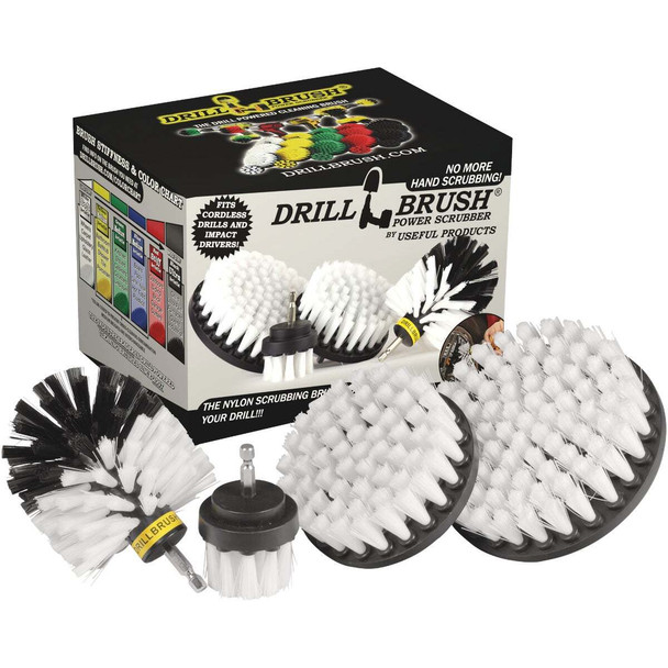Drillbrush Automotive Soft White Drill Brush (4 Piece) W-S-542O-QC-DB