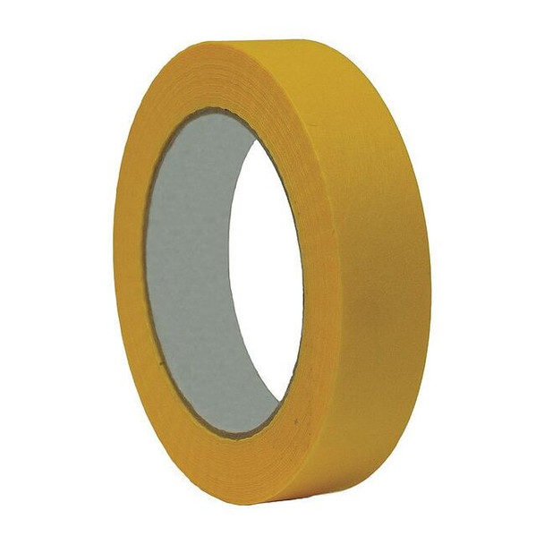 Masking Tape, 1 in W x 60 yd L, 3.6 mil Thick, Yellow, Acrylic Adhesive