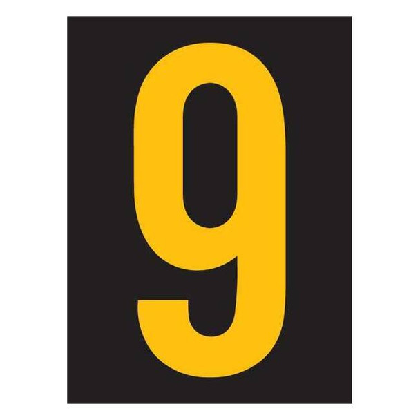 Stranco NumberLabel,Vinyl,2-7/8inH,1-3/4inW,PK25 RUM200-9-YB