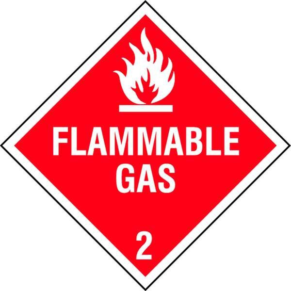 DOT Container Placard, Flammable Gas, Rigid Styrene, 10-4/5" W x 10-4/5" H